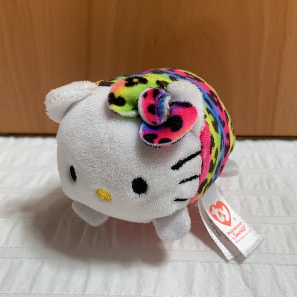 3” Ty Hello Kitty Rainbow Leopard-Print Teenie Beanie Plush - 2017